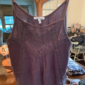 Mauve eyelet lace tank top from Maurice’s